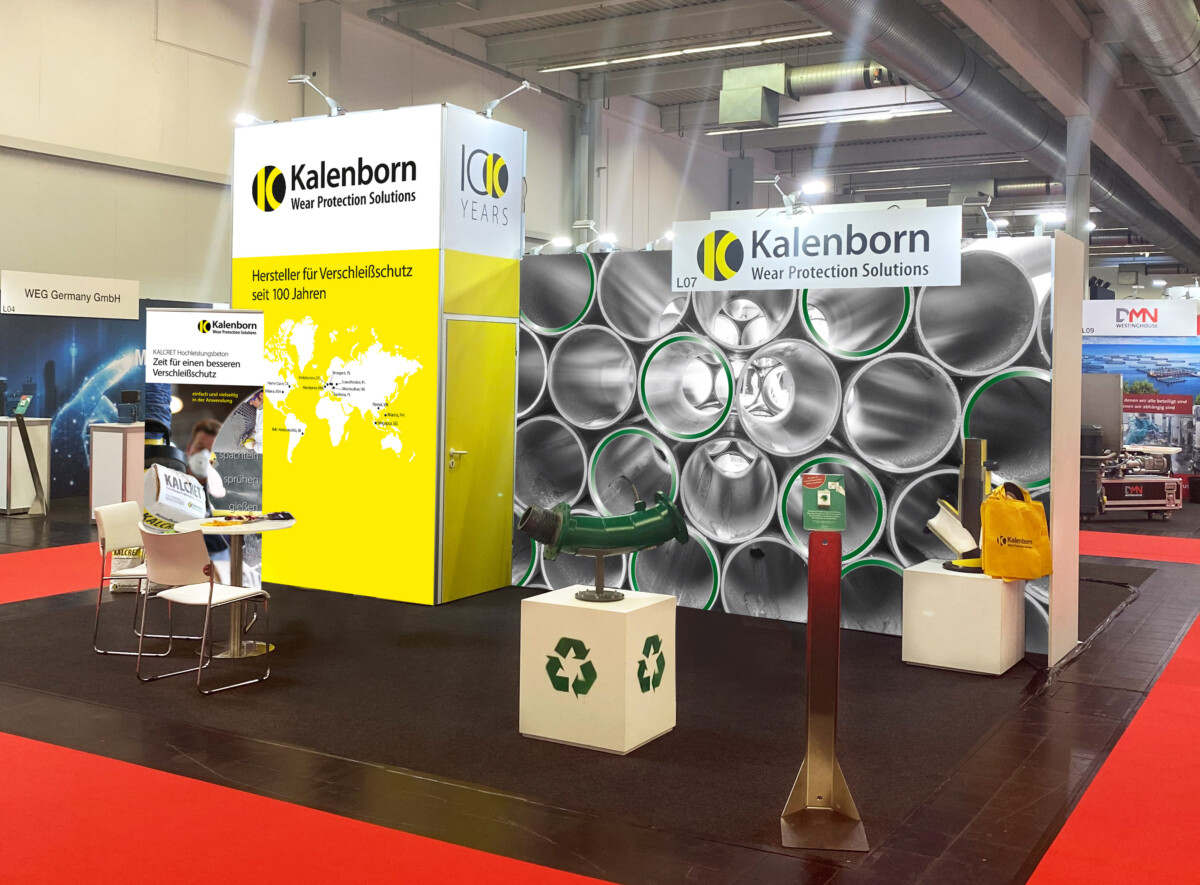 Kalenborn messestand in einer messehalle